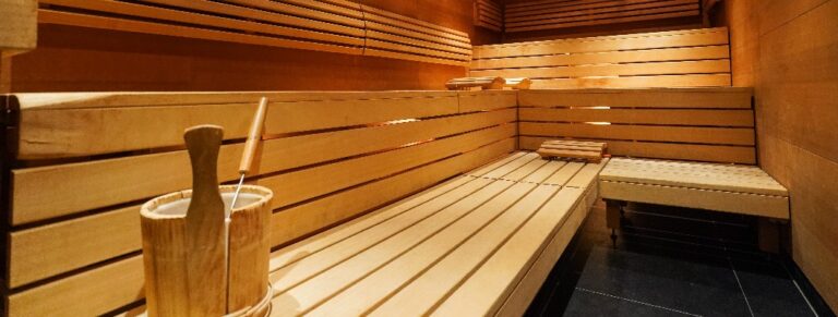 Bild einer warmen Sauna