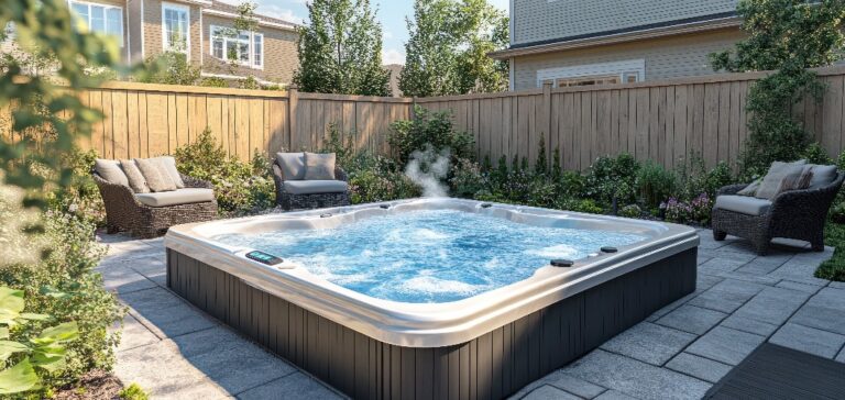 Entspannung im Whirlpool im eigenen Garten – eine Oase in der Vorstadt