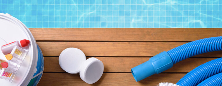 Chemical products and tools for pool maintenance